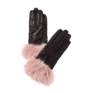 Surell Accessories Leather Gloves, Black
